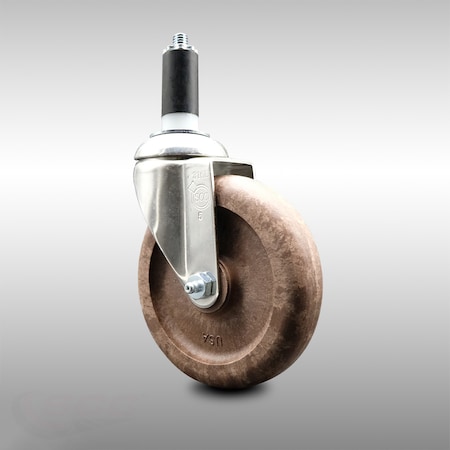 Service Caster 5 Inch 316SS High Temp Glass Filled Nylon 1-3/8 Inch Expanding Stem Caster SCC SCC-SS316EX20S514-GFNSHT-138